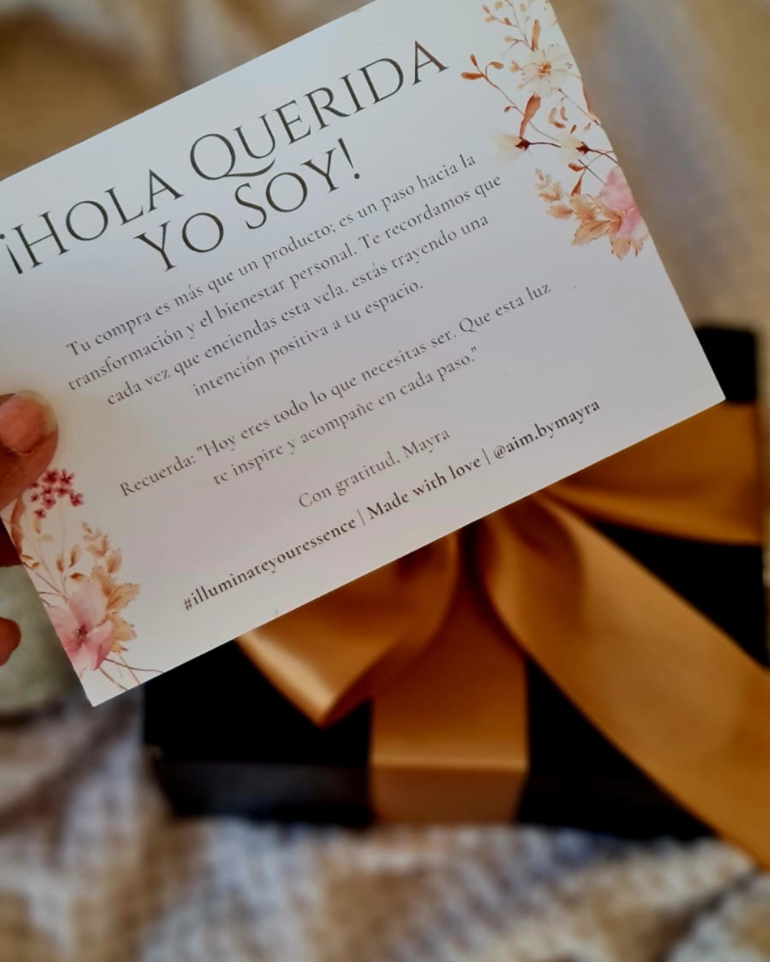 Vela Aromática Artesanal Orden divino + Tarjeta de afirmaciones