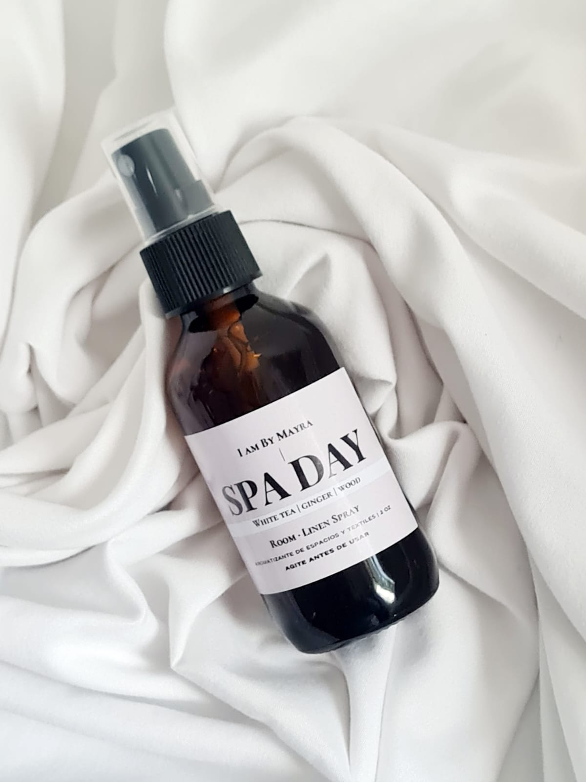 Room & Linen Spray "Spa Day" – Té Blanco, Jengibre y Madera