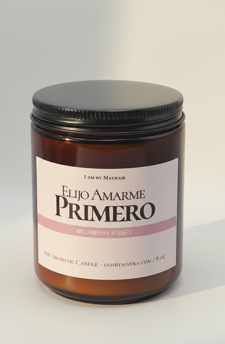 Vela Aromática Artesanal Elijo Amarme PRIMERO  + Tarjeta de afirmaciones • Edición Limitada