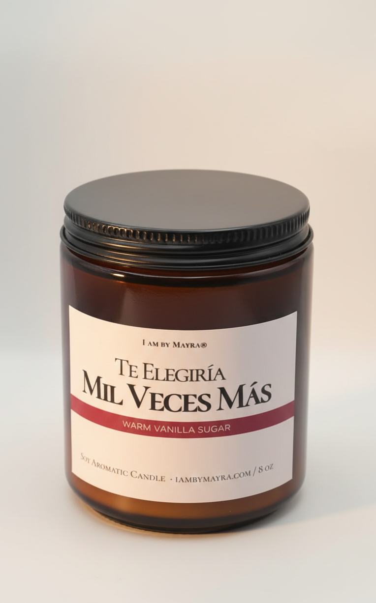 Vela Aromática Artesanal Te Elegiría Mil Veces Más + Tarjeta de afirmaciones• Edición Limitada