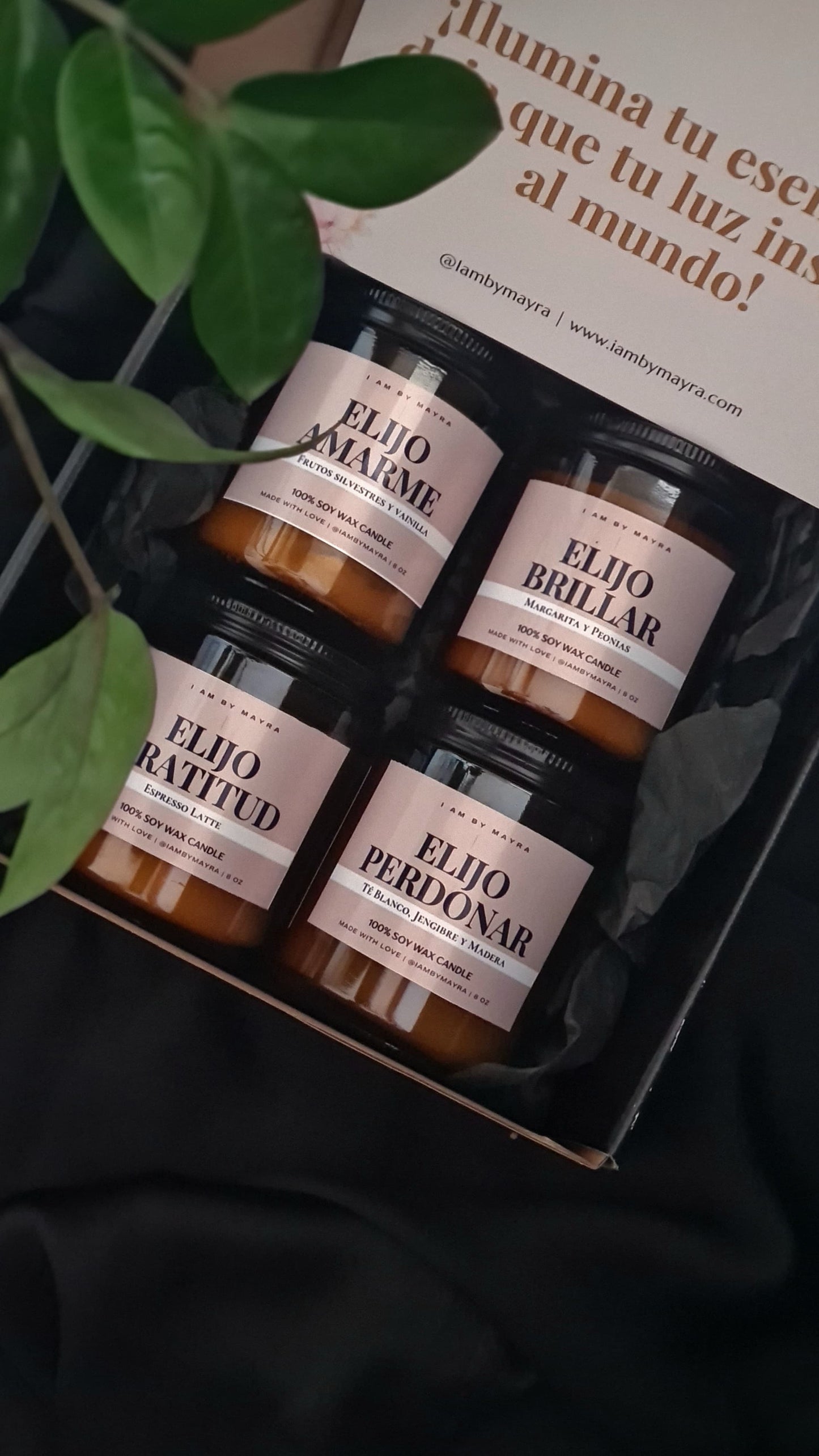 Set #2 de 4 Velas Aromáticas (8 oz c/u)