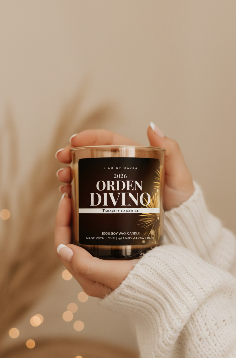 Vela Aromática Artesanal Orden divino + Tarjeta de afirmaciones